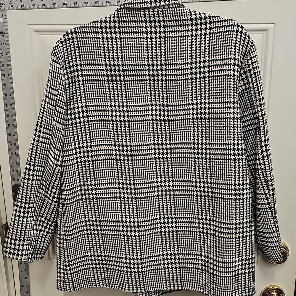 Checkered, Blazer, Office, Casual, Basic, Fun, Party, Work, Black, Women's, Warm - Picture 6 of 6